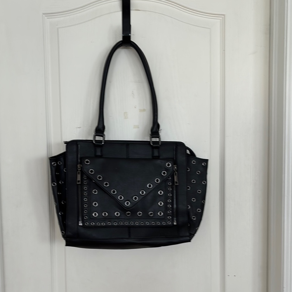 Black Studded Tote Bag